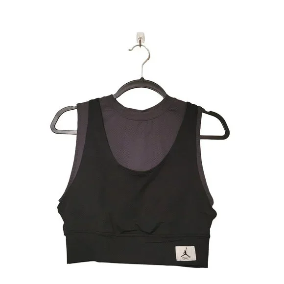 Jordan Essentials Womens Black Top L Crop Logo - Picture 5 of 9